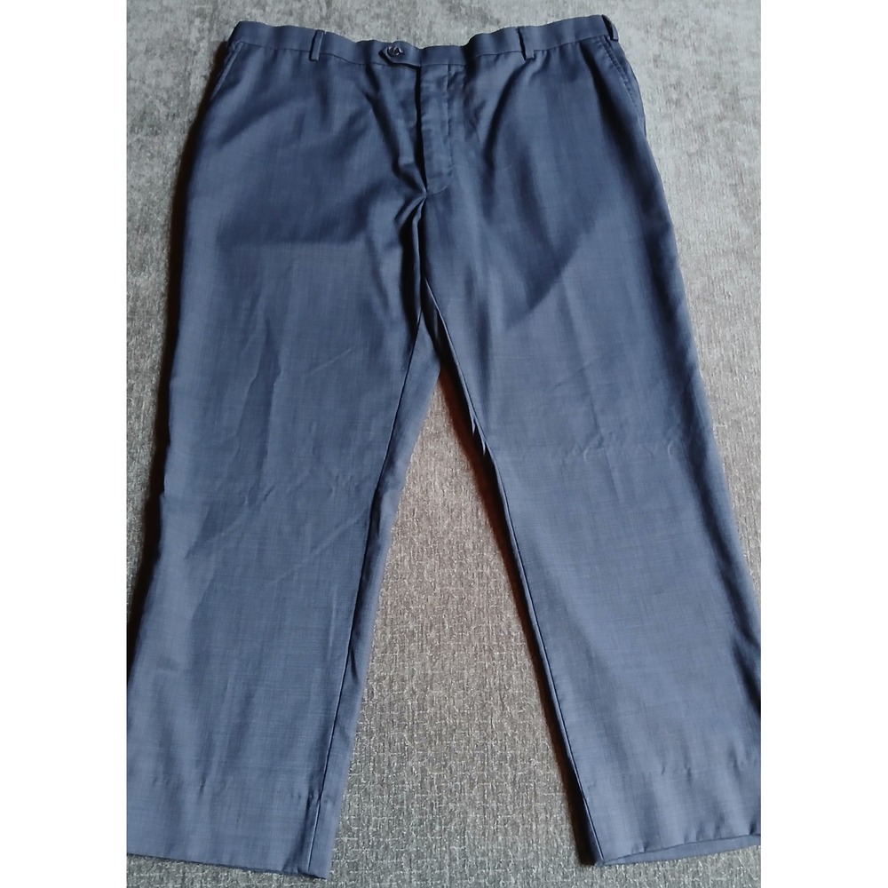 Jos. A. Bank Mens 42 Waist 100% Wool Dress Pants Blue Flat Front Slacks